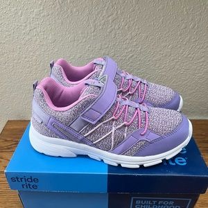 Stride Rite Girls 2 Wide Ocean Purple Machine Washable Athletic Sneaker Easy On